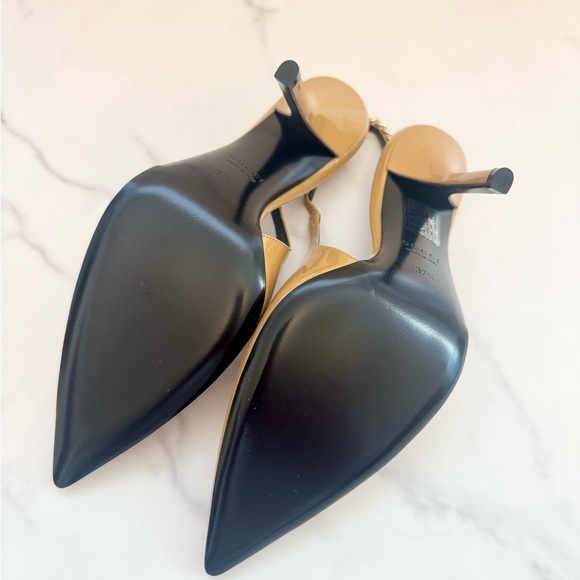 Gucci Charlotte Signoria Sand Slingback Heels 37.5 - Picture 6 of 7